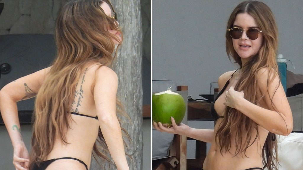 Maren Morris Pamer Fisik, Menyeruput Kelapa dalam Bikini Itty-Bitty