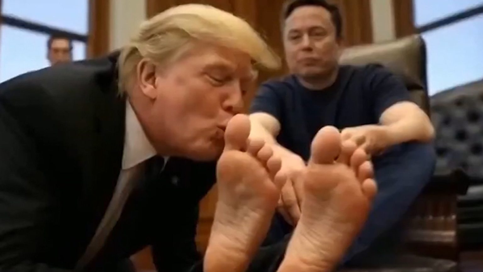 Donald Trump Mengisap jari kaki Elon Musk dalam video AI muncul di lorong DC