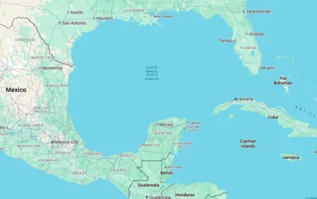 Google Maps sebagai Ubah Nama Teluk MeksIKo Menjadi Teluk Amerika