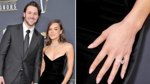 Hailee Steinfeld memamerkan cincin pertunangan besar untuk malam MVP Josh Allen