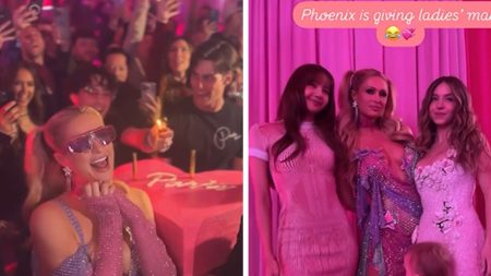 Paris Hilton mengadakan pesta ulang tahun bertabur bintang, menari ke Britney Spears