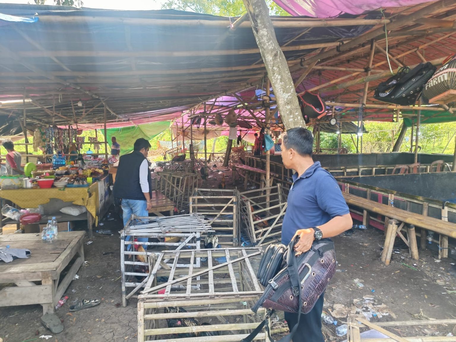 Polisi Grebek Lokasi Judi Sabung Ayam Di Subang