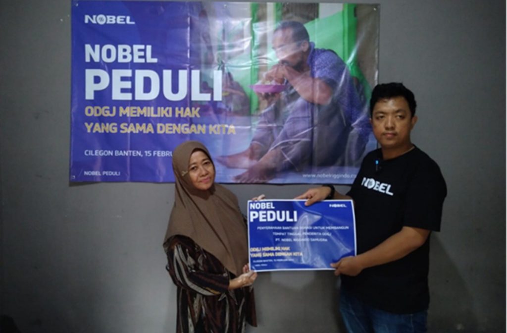 Pt Nobel Riggindo Samudra Serahkan Bantuan Bultel Panti Odgj Yayasan Jiwa Berseri