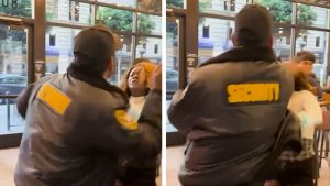 Taco Bell Cantina Security Guard menampar wanita di video