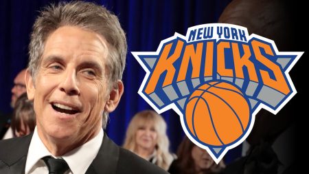 Ben Stiller merayakan kemenangan Knicks selama Oscar