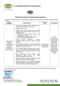 Lelang Pengadana Tender Jasa Design Build Pekerjaan Pembuatan Gedung Olahraga Sarana Penunjang Di Pt Kawasan Berikat Nusantara.