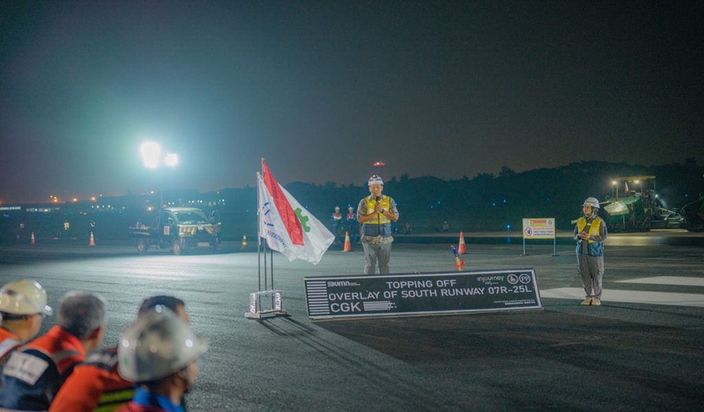 Persiapkan Infrastruktur Hari Raya Idul Fitri 2025, PTPP Rampuncan 83.98 PEKERJAAN Overlay Runway Selatan Bandara Soekarno-Hatta