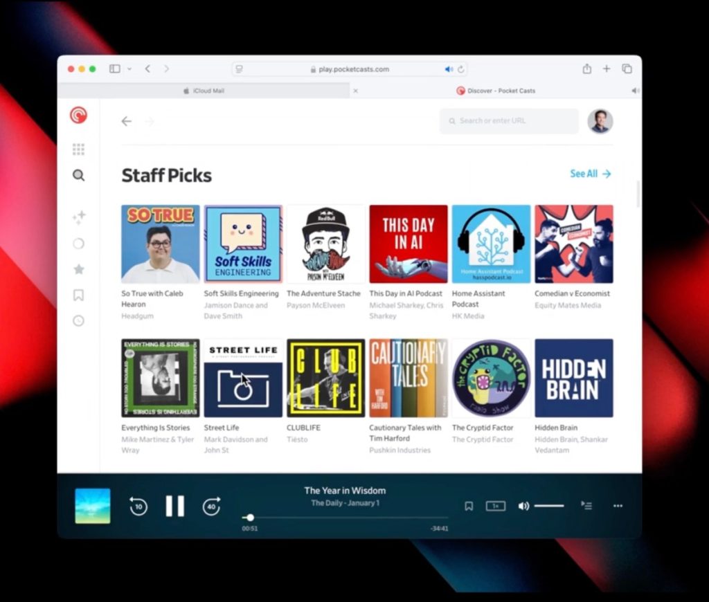 Podcast App Pocket Casts membuat pemutar webnya gratis