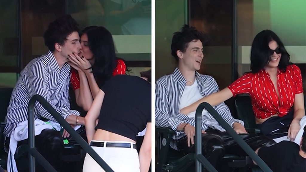 Timothée Chalamet & Kylie Jenner menghadiri pertandingan tenis di California